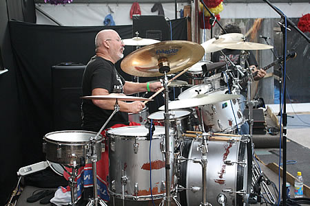 Mac on drums